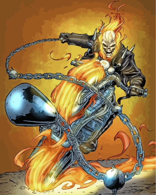 Ghost Rider Marvel Painting By Numberss.png