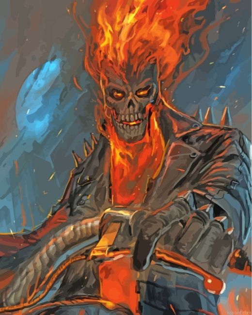 Ghost Rider Skull Painting By Numberss.png