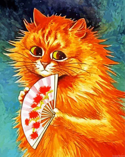 Ginger Cat Louis Wain Painting By Numberss.png