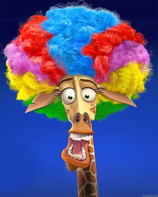 Giraffe Colorful Hair New Painting By Numberss.png