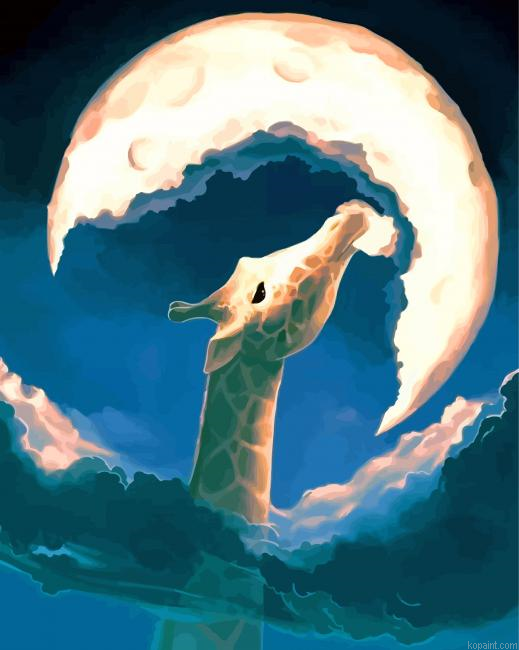 Giraffe Eating Moon Painting By Numberss.png