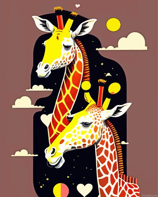 Giraffes Art Painting By Numberss.png
