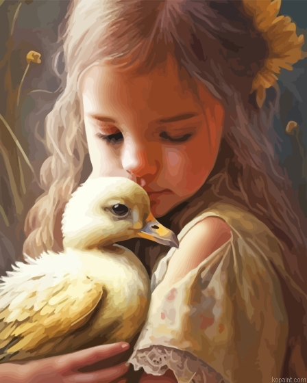Girl And Bird Painting By Numberss.png