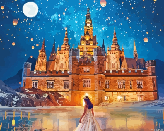 Girl And Castle View Painting By Numberss.png