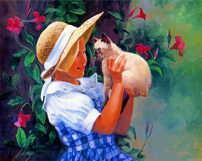 Girl And Cat Painting By Numberss.png