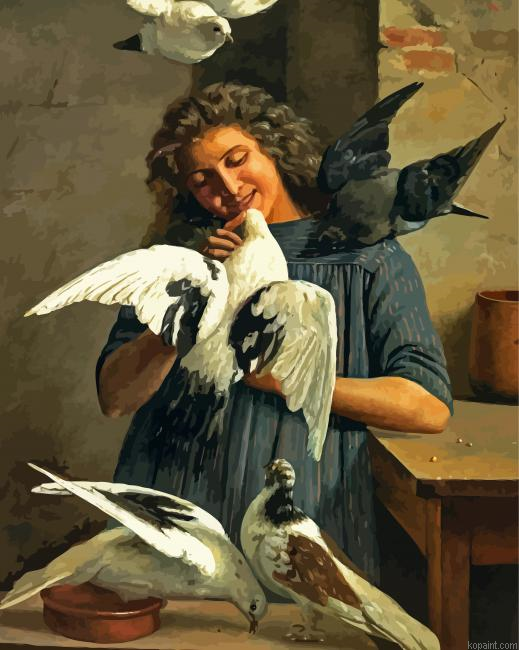 Girl And Doves Paint By Numbers.png
