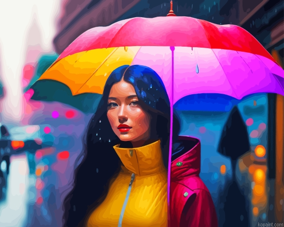 Girl And Umbrella Painting By Numberss.png
