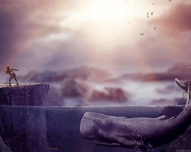 Girl And Whales Painting By Numberss.png