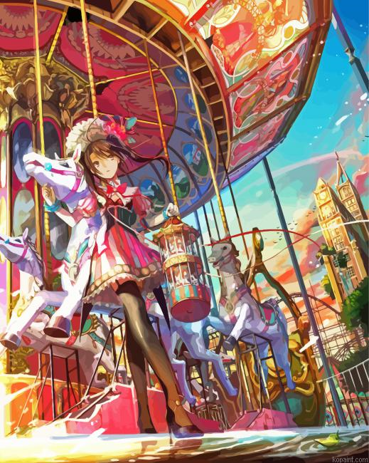 Girl Anime Carnival Painting By Numberss.png