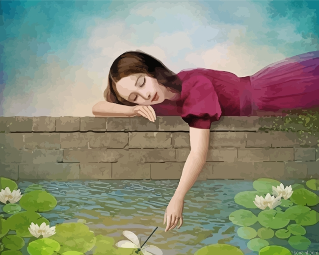 Girl At The Fountain Painting By Numberss.png