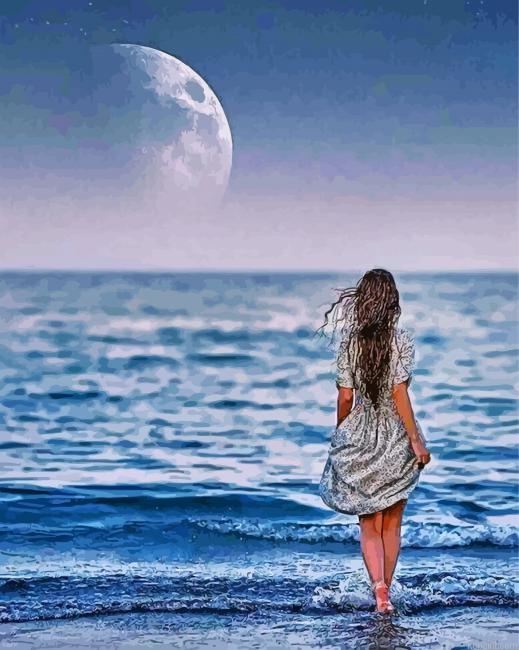Girl By Beach Painting By Numberss.png