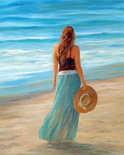 Girl By Sea Painting By Numberss.png