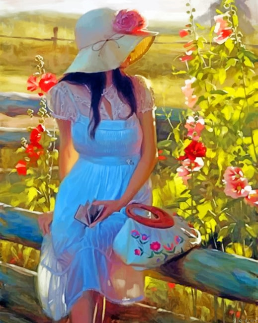 Girl Contemplating The Nature Women Paint By Numbers