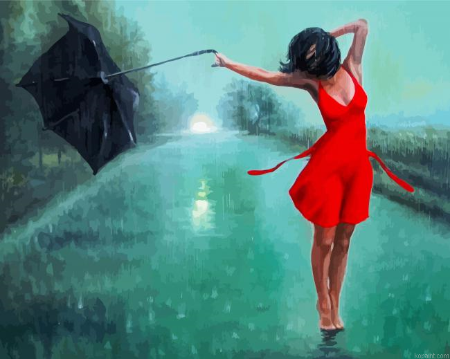 Girl Dancing In The Rain Painting By Numberss.png