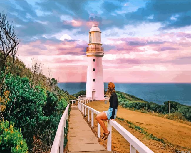 Girl In Cape Otway Lightstation Painting By Numberss.png