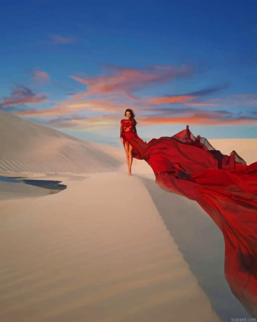 Girl In Desert Photography New Painting By Numberss.png
