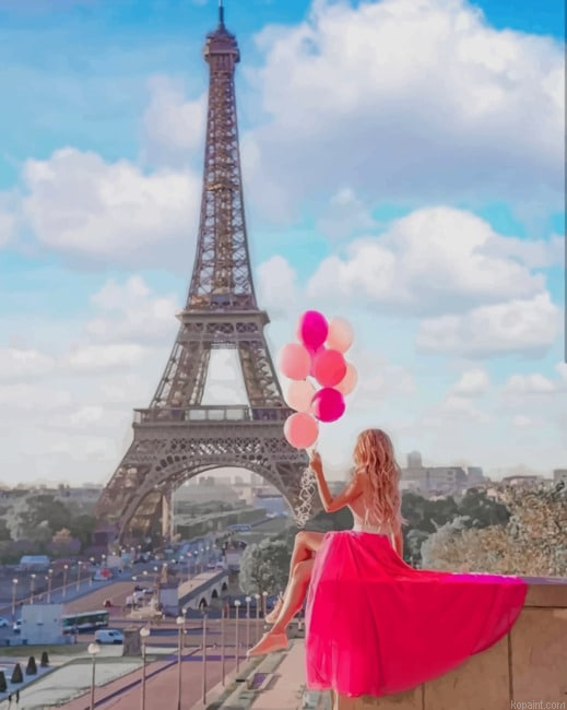 Girl In Paris France Europe New Painting By Numberss.png