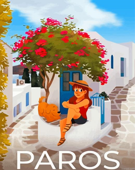 Girl In Paros Poster Art Paint By Numbers