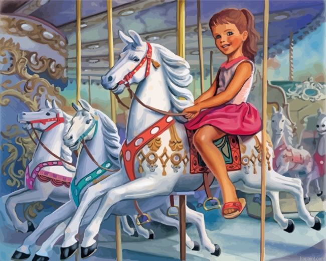 Girl On Carousel Painting By Numberss.png