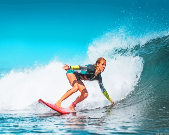 Girl On Surf Board Painting By Numberss.png
