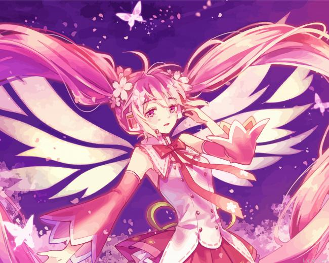 Girl Pink Flowers Painting By Numberss.png