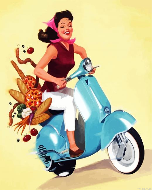 Girl Riding Scooter Paint By Numbers.png