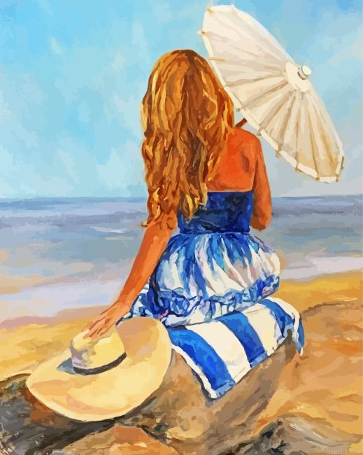 Girl Sitting On Beach Painting By Numberss.png