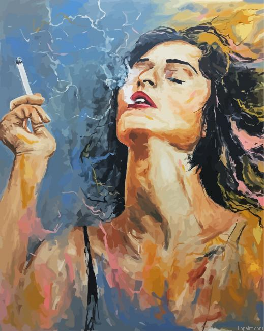 Girl Smoking Art Paint By Numbers