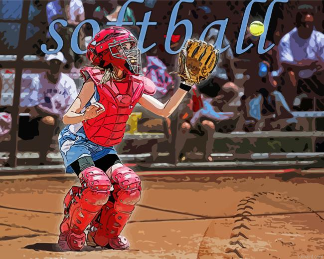 Girl Softball Player Painting By Numberss.png