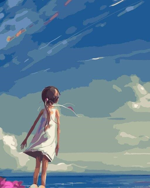 Girl Staring At The Sky People Painting By Numberss.png