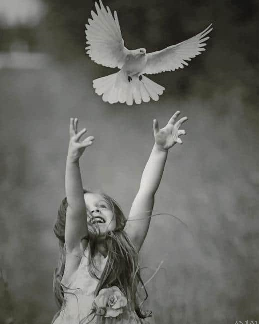 Girl With A White Pigeon Paint By Numbers