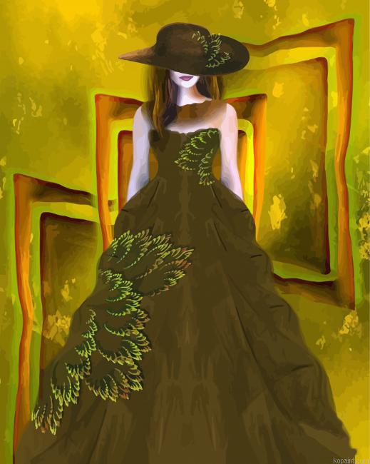 Girl With Ball Gown Art Paint By Numbers.png