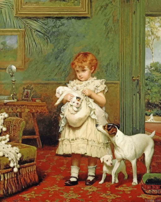 Girl With Dog Painting By Numberss.png