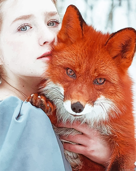 Girl With Fox New Painting By Numberss.png