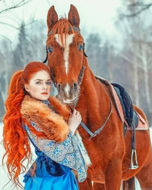 Girl With Horse New Painting By Numberss.png