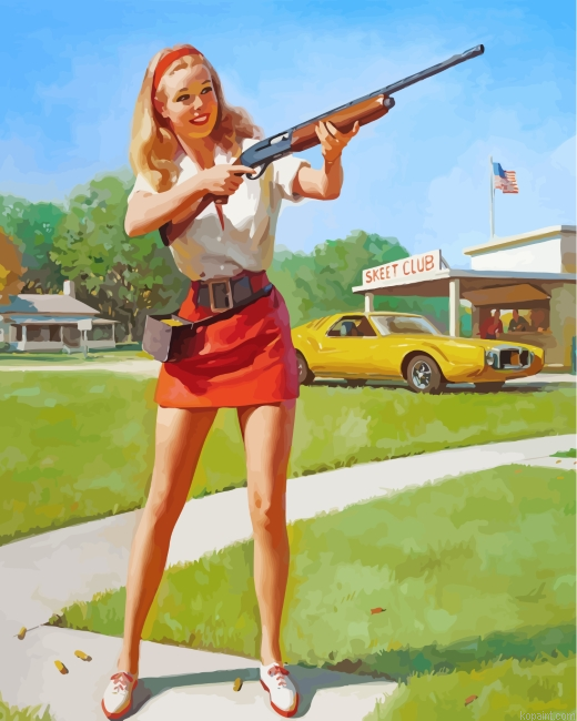 Girl With Shotgun Painting By Numberss.png
