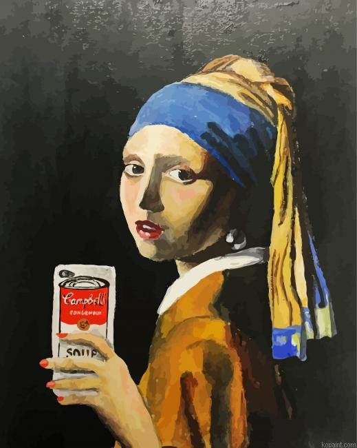 Girl With The Pearl Earring Take Selfie Paint By Numbers