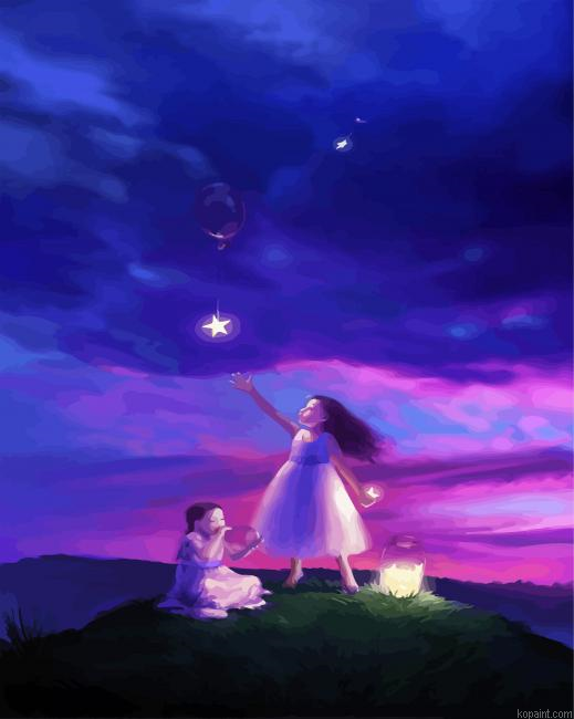 Girls Catching Stars Paint By Numbers.png