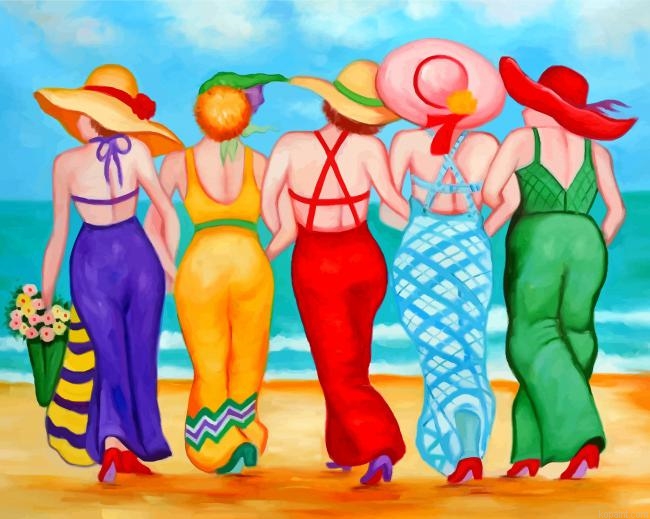 Girls On The Beach Painting By Numberss.png