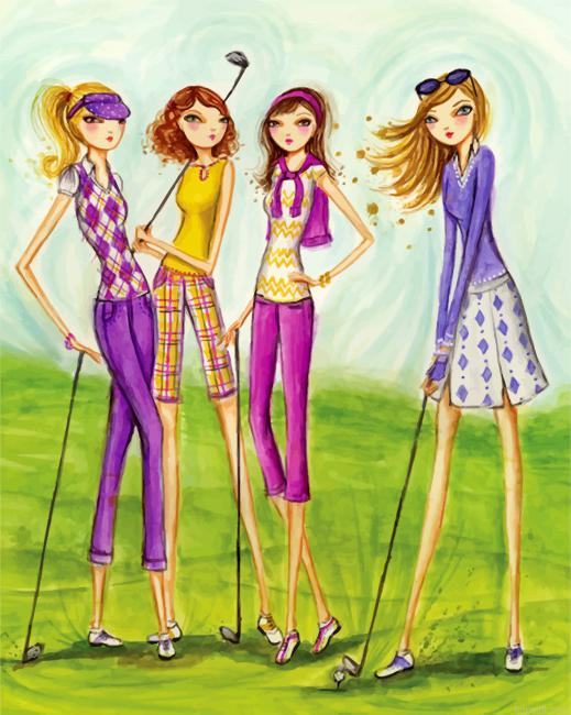 Girls Playing Golf Painting By Numberss.png
