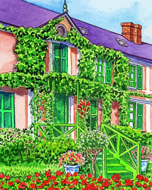 Giverny Monet House Art Painting By Numberss.png