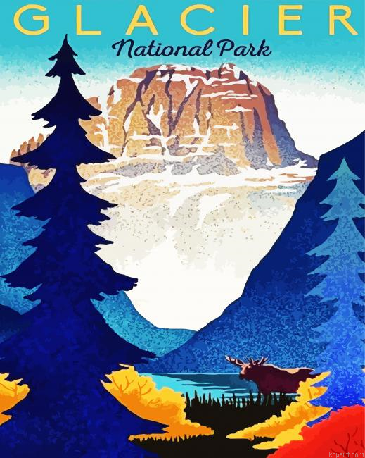 Glacier Montana Poster Painting By Numberss.png