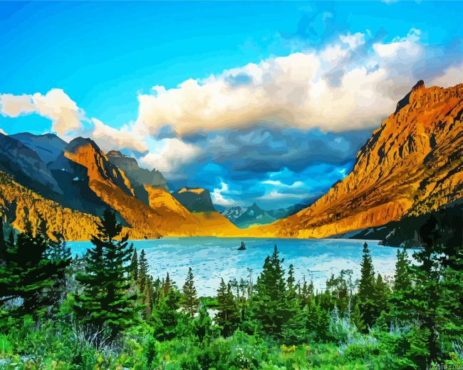 Glacier National Park Landscape Painting By Numberss.png