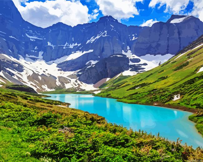 Glacier National Park Montana Painting By Numberss.png