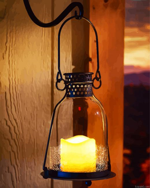Glass Lantern With Candle Painting By Numberss.png