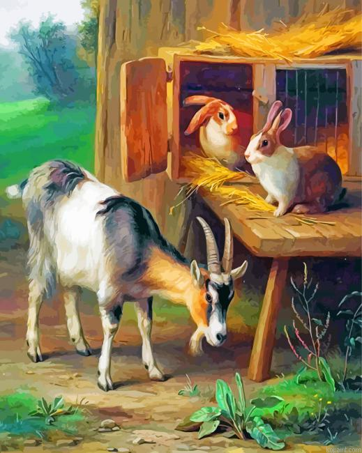 Goat And Rabbits Painting By Numberss.png