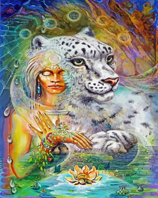 Goddess And Leopard Art Painting By Numberss.png