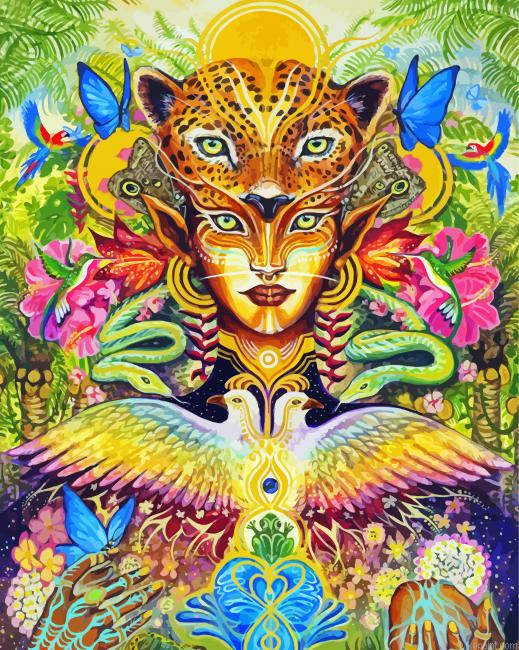 Goddess And Leopard Painting By Numberss.png