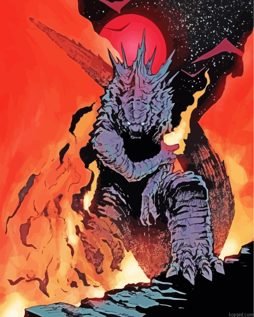 Godzilla Art Painting By Numberss.png