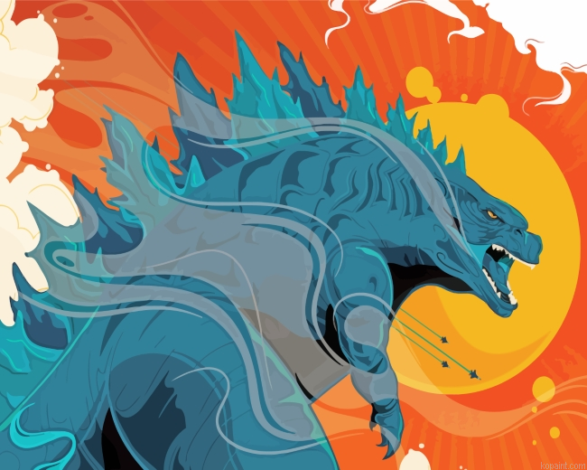 Godzilla Illustration Art Painting By Numberss.png